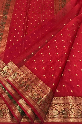 Fancy Red Color Designer Saree