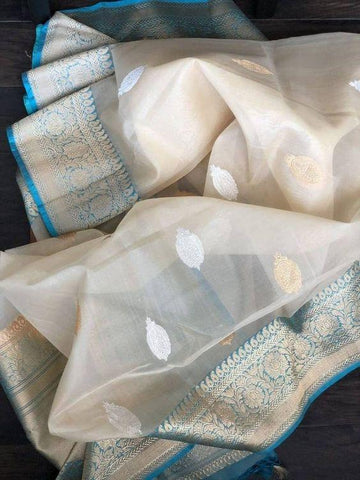 Gorgeous Off White Color Designer Saree