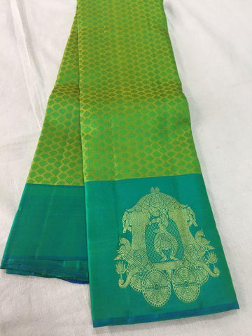 Adhesive Green Color Designer Saree